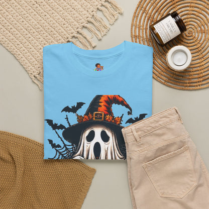 Retro Ghost & Jack-O'-Lantern T-Shirt — Halloween Graphic Tee