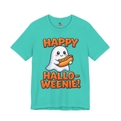 Happy Hallo-Weenie Ghost T-Shirt — Funny Halloween Tee