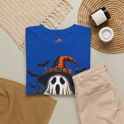 Retro Ghost & Jack-O'-Lantern T-Shirt — Halloween Graphic Tee