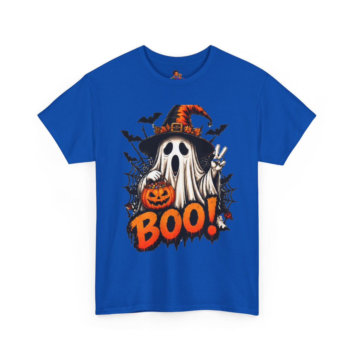 Retro Ghost & Jack-O'-Lantern T-Shirt — Halloween Graphic Tee