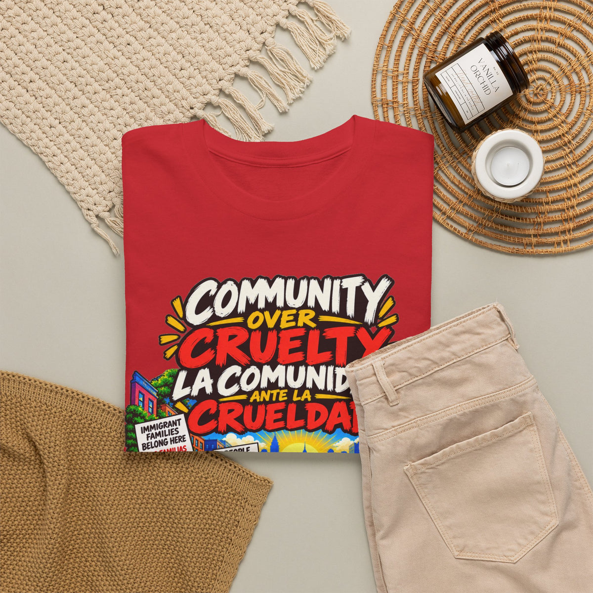 Community Over Cruelty T-Shirt — Immigrant Rights Graphic Tee