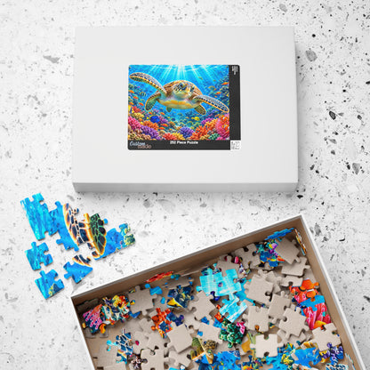 Vibrant Sea Turtle Coral Reef Jigsaw Puzzle for Adults & Kids - 110 to 1014 Pcs