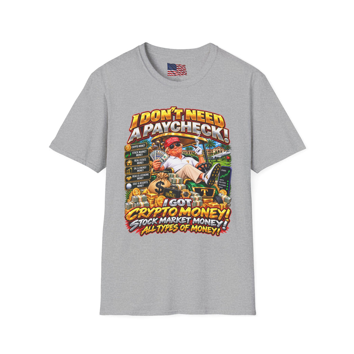 Trump Crypto Money T-Shirt — Funny Political Graphic Tee