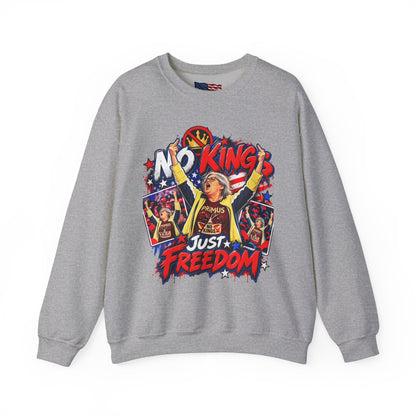 No Kings Just Freedom Sweatshirt — Patriotic Crewneck