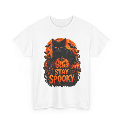Stay Spooky Black Cat T-Shirt — Jack-O'-Lantern Halloween Tee