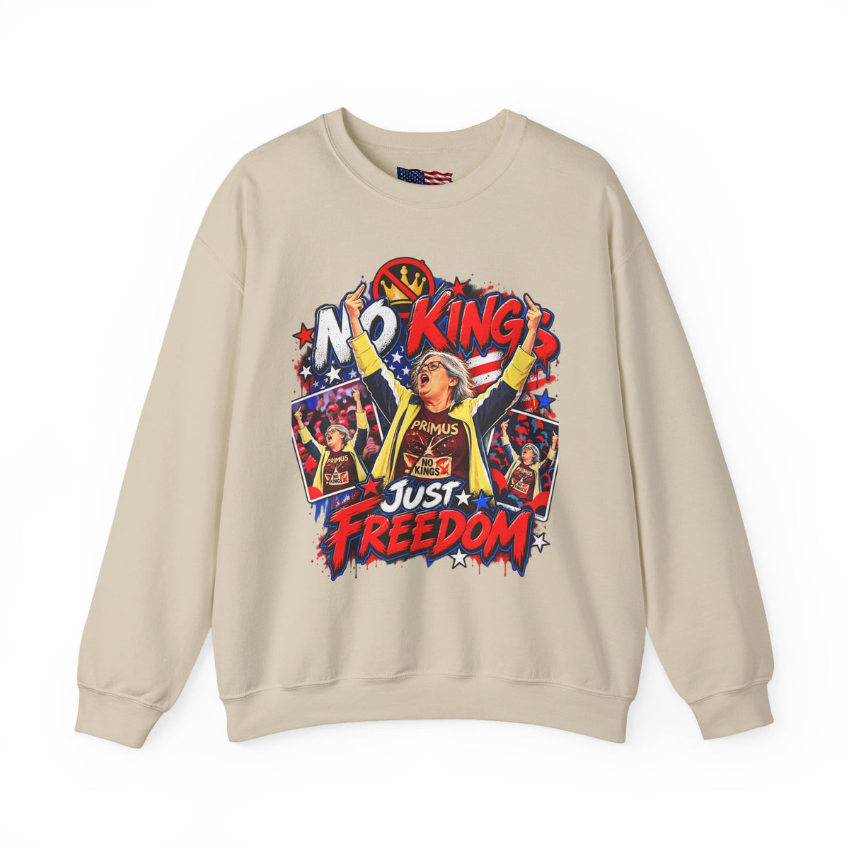 No Kings Just Freedom Sweatshirt — Patriotic Crewneck