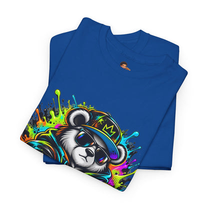 Niko Bear Graphic Tee - Cool Graffiti Panda Unisex Heavy Cotton T-Shirt