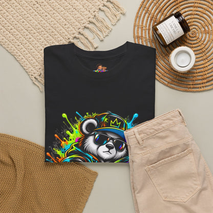 Niko Bear Graphic Tee - Cool Graffiti Panda Unisex Heavy Cotton T-Shirt