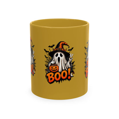 BOO Ghost Ceramic Mug — 11 oz Halloween Coffee Cup