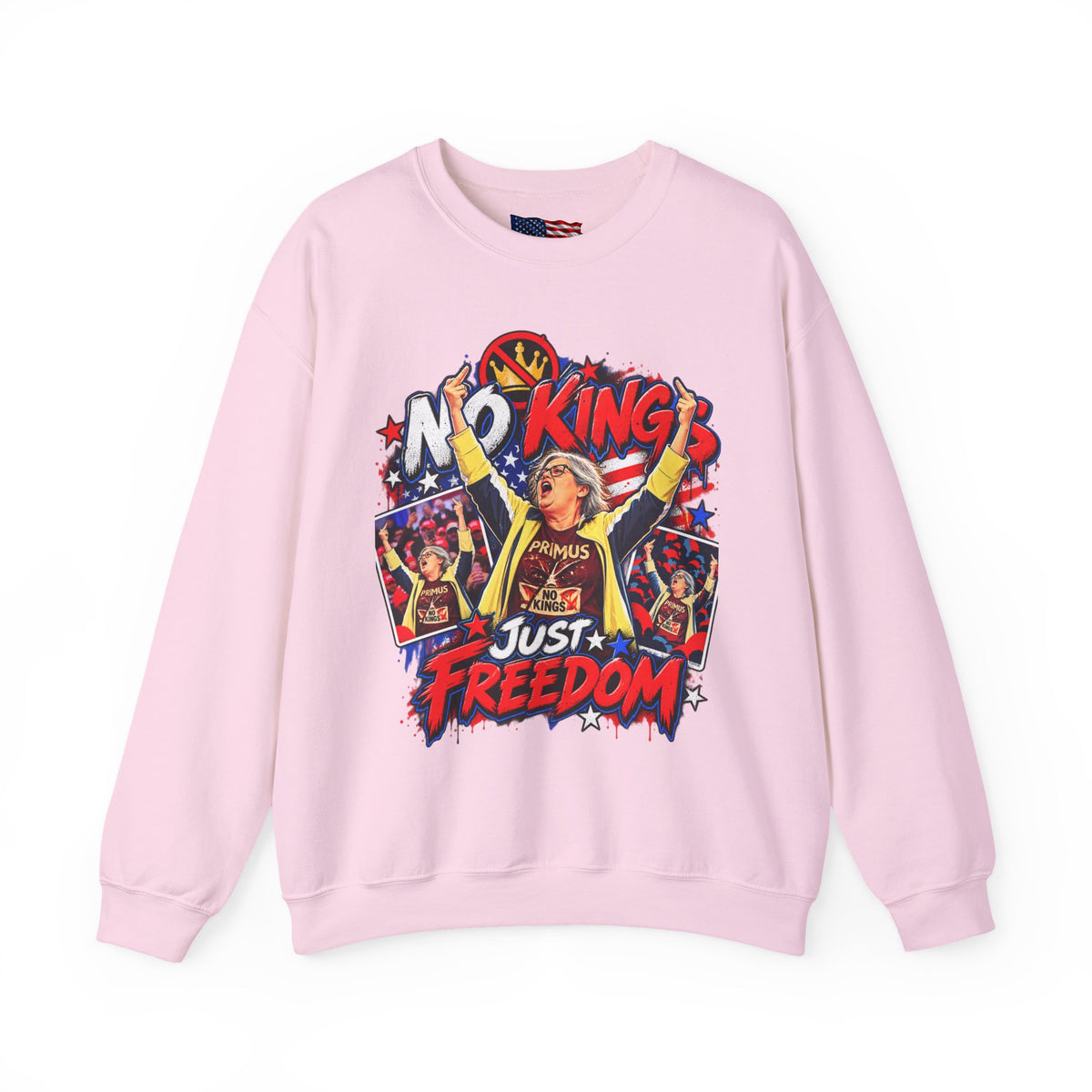 No Kings Just Freedom Sweatshirt — Patriotic Crewneck
