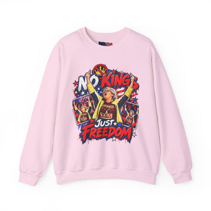 No Kings Just Freedom Sweatshirt — Patriotic Crewneck