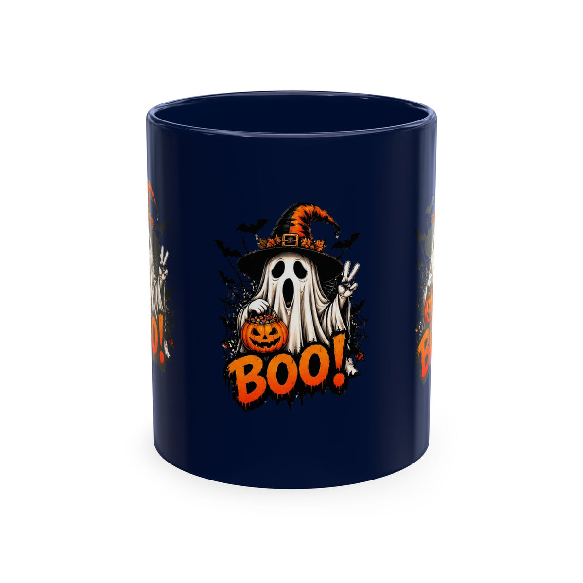 BOO Ghost Ceramic Mug — 11 oz Halloween Coffee Cup