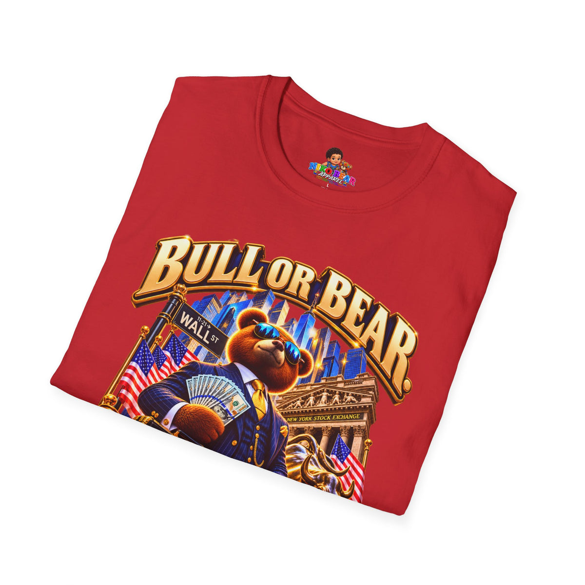 NikoBear Bull or Bear I Mean Business Stock Market T-Shirt