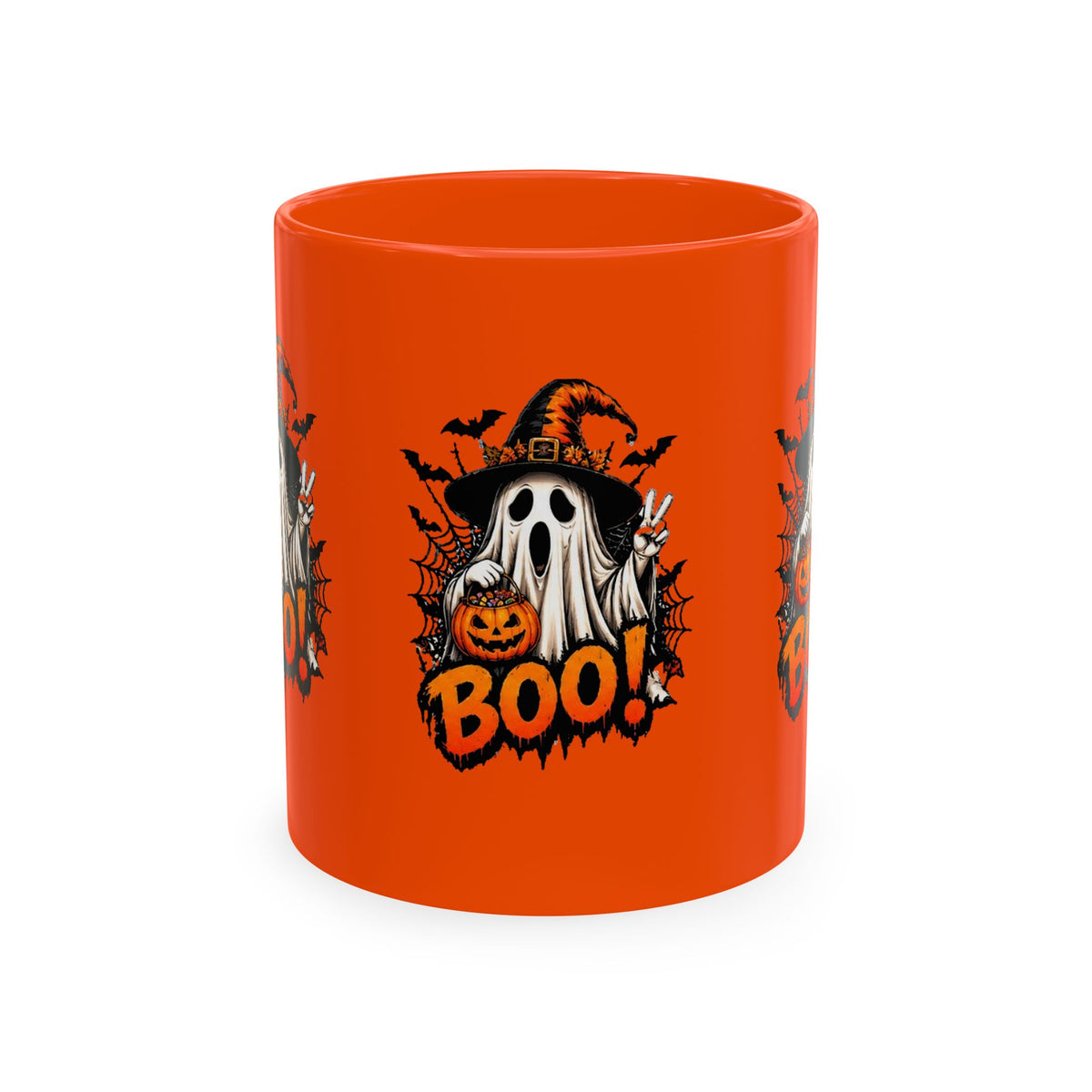 BOO Ghost Ceramic Mug — 11 oz Halloween Coffee Cup