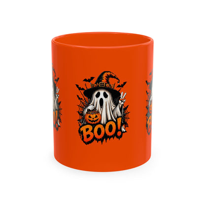 BOO Ghost Ceramic Mug — 11 oz Halloween Coffee Cup