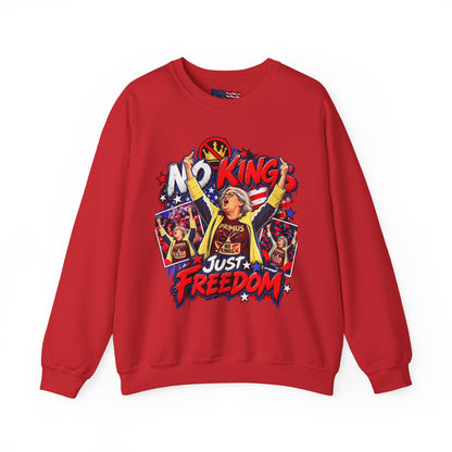 No Kings Just Freedom Sweatshirt — Patriotic Crewneck