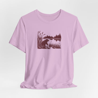 Bear Lakeside Night T-Shirt — Nature & Wildlife Graphic Tee