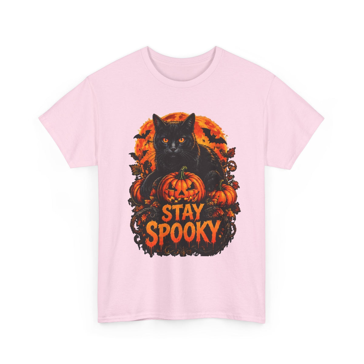 Stay Spooky Black Cat T-Shirt — Jack-O'-Lantern Halloween Tee