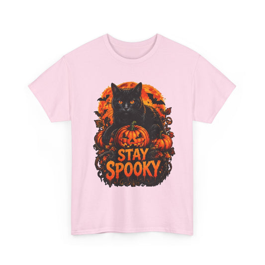 Stay Spooky Black Cat T-Shirt — Jack-O'-Lantern Halloween Tee
