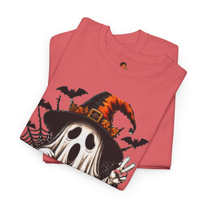 Retro Ghost & Jack-O'-Lantern T-Shirt — Halloween Graphic Tee