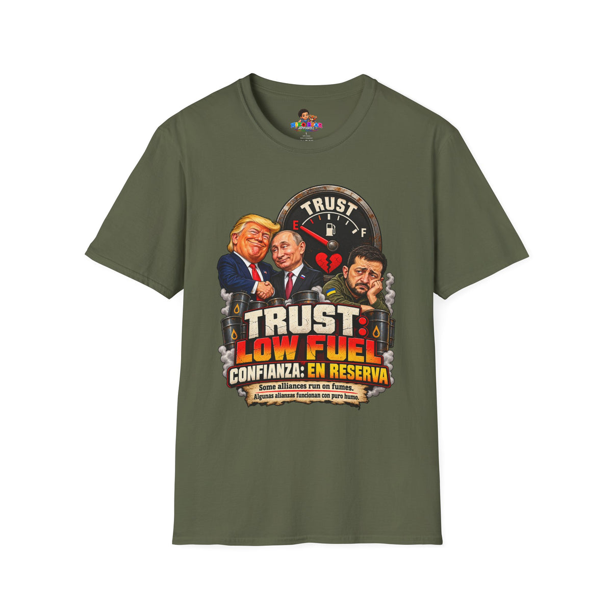 Trust Low Fuel T-Shirt — Political Satire Graphic Tee