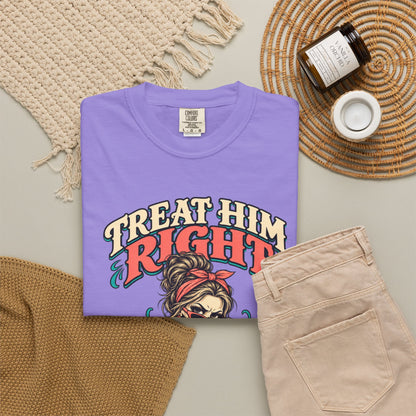 Funny Skeleton Graphic Tee - Treat Him Right I'm Much Funnier When I Like You Shirt