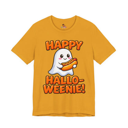 Happy Hallo-Weenie Ghost T-Shirt — Funny Halloween Tee