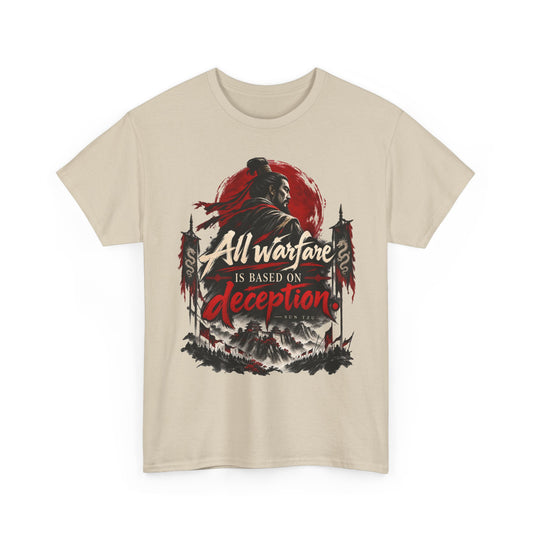 Sun Tzu Art of War Graphic T-Shirt - All Warfare Is Based on Deception Samurai Shirt