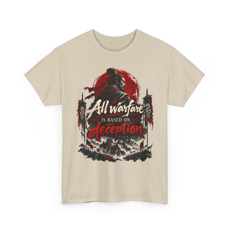 Sun Tzu Art of War Graphic T-Shirt - All Warfare Is Based on Deception Samurai Shirt