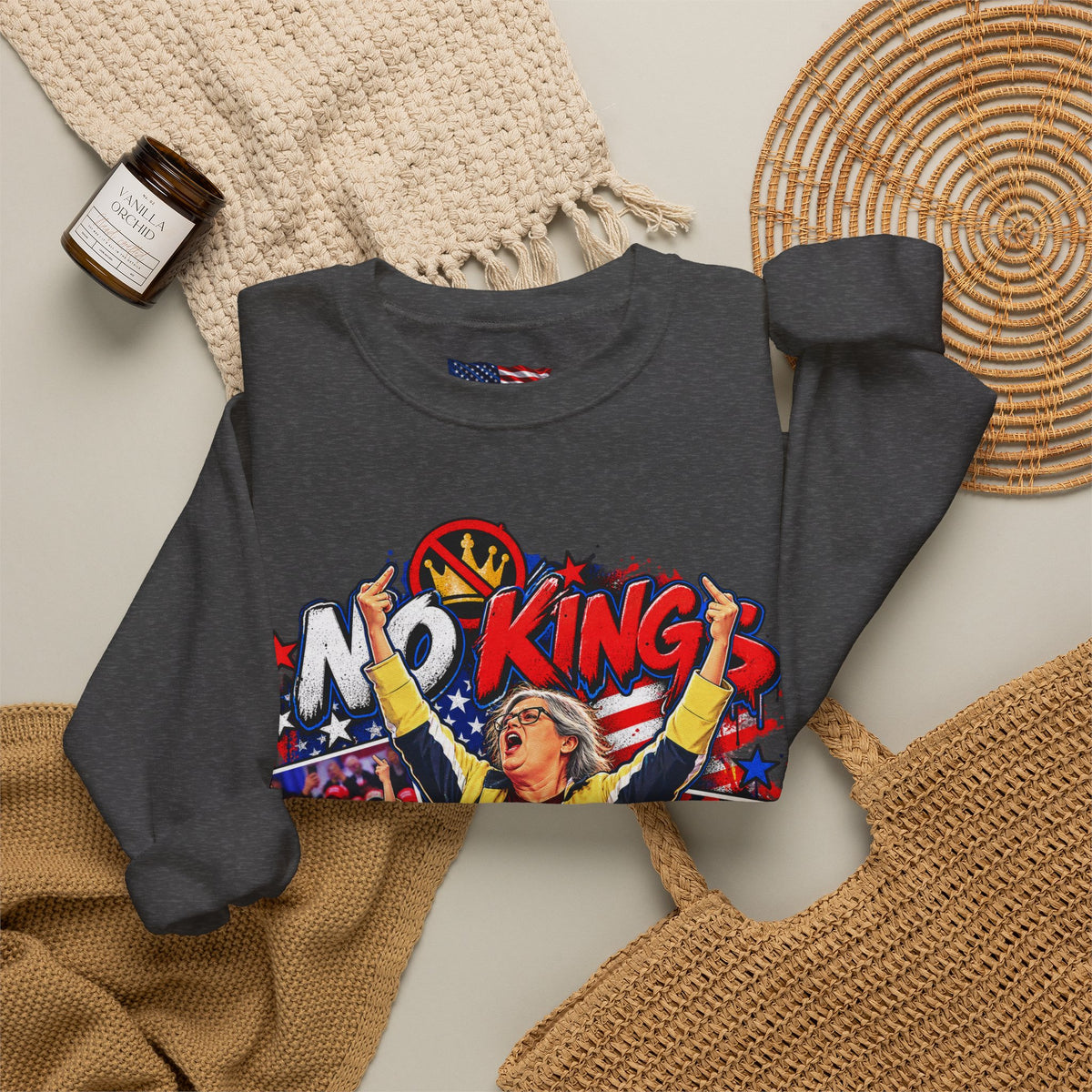 No Kings Just Freedom Sweatshirt — Patriotic Crewneck
