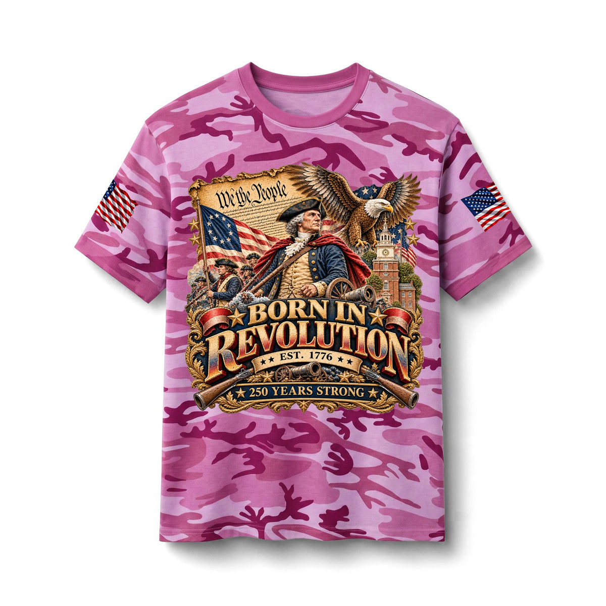 America 250th Anniversary Camo T-Shirt — 1776–2026