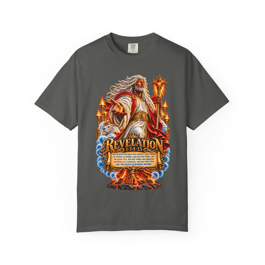 Revelation 1:14-15 Christian Shirt Comfort Colors 1717 Vintage Jesus Tee