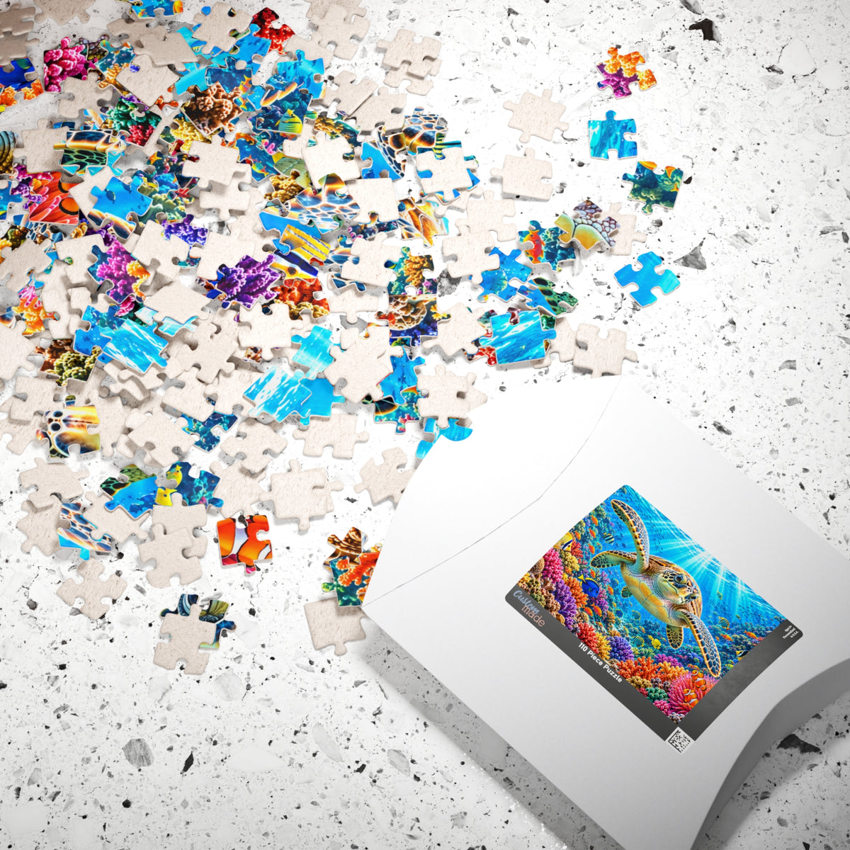 Vibrant Sea Turtle Coral Reef Jigsaw Puzzle for Adults & Kids - 110 to 1014 Pcs
