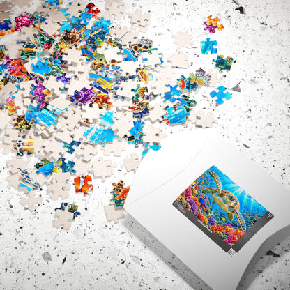 Vibrant Sea Turtle Coral Reef Jigsaw Puzzle for Adults & Kids - 110 to 1014 Pcs