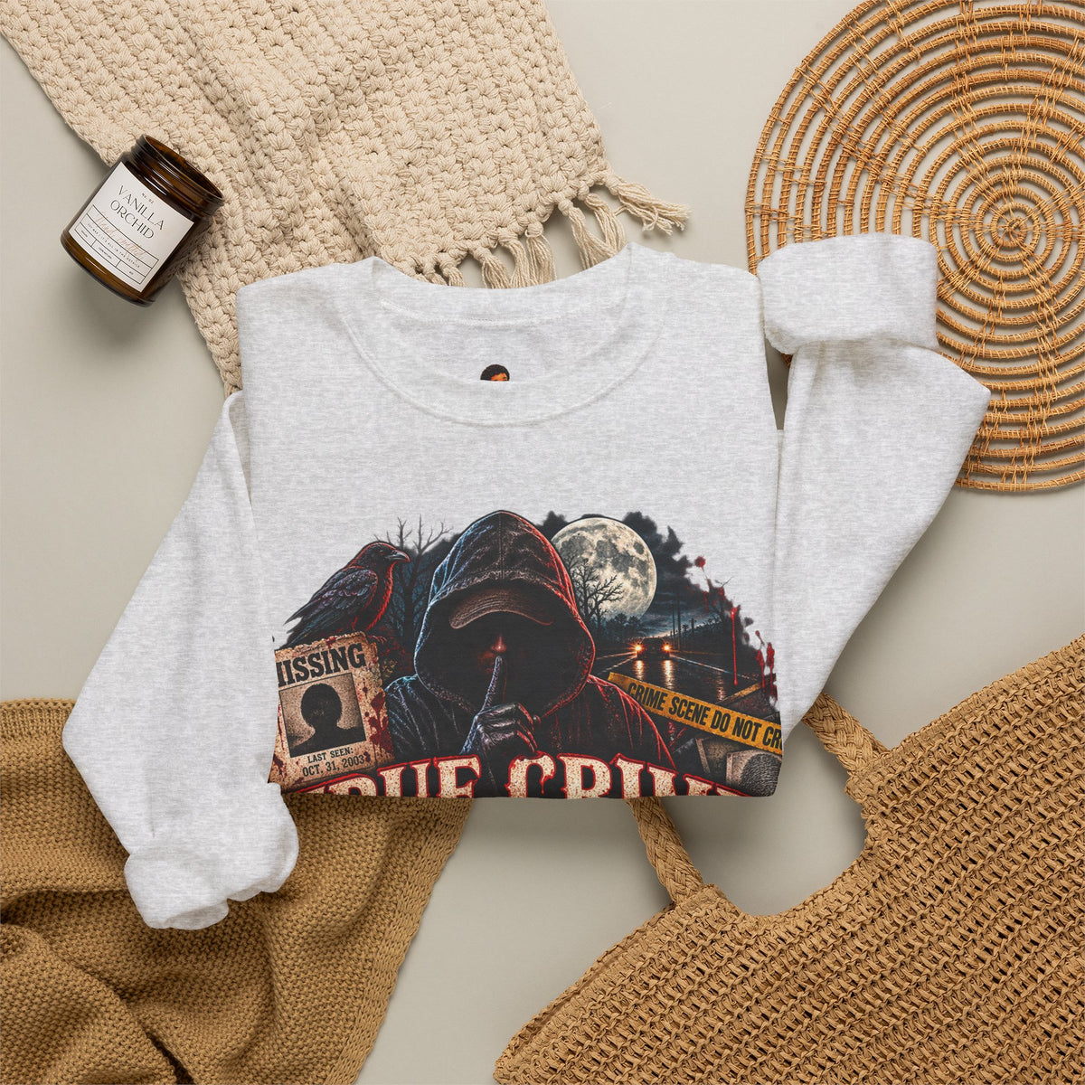 True Crime After Dark Sweatshirt — Halloween Crewneck
