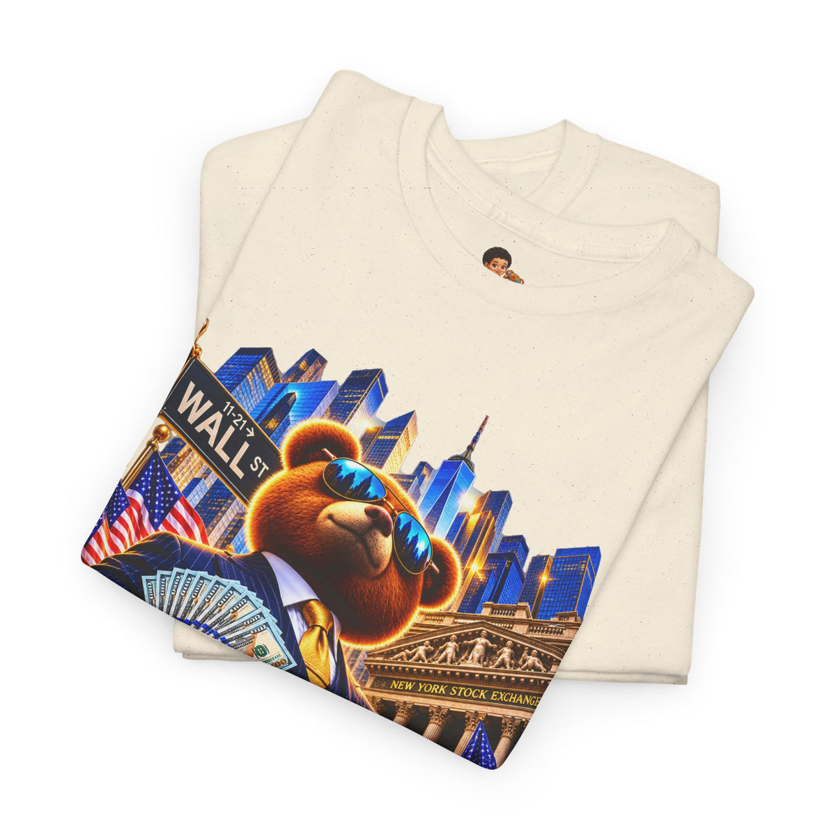 NikoBear Wall Street Hustle Graphic TeeUnisex Heavy Cotton Tee