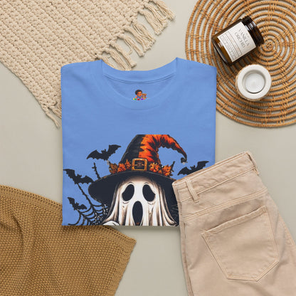 Retro Ghost & Jack-O'-Lantern T-Shirt — Halloween Graphic Tee