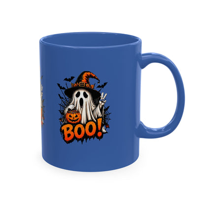 BOO Ghost Ceramic Mug — 11 oz Halloween Coffee Cup
