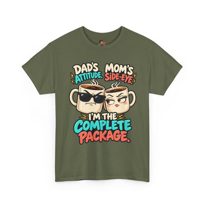 Funny Dad's Attitude Mom's Side Eye I'm The Complete Package Heavy Cotton Tee