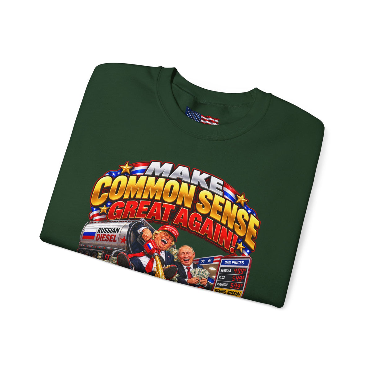 Donald Trump Comic Sweatshirt — Political Satire Crewneck
