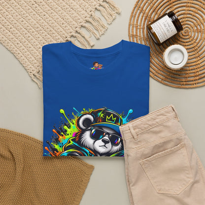 Niko Bear Graphic Tee - Cool Graffiti Panda Unisex Heavy Cotton T-Shirt