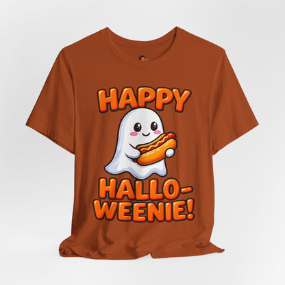 Happy Hallo-Weenie Ghost T-Shirt — Funny Halloween Tee