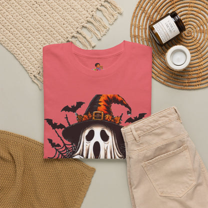 Retro Ghost & Jack-O'-Lantern T-Shirt — Halloween Graphic Tee