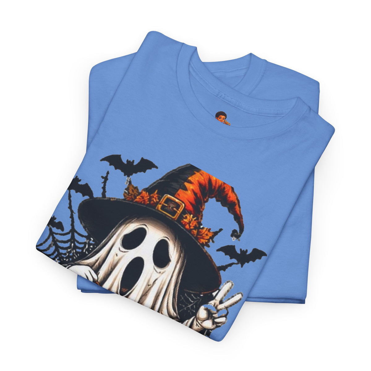 Retro Ghost & Jack-O'-Lantern T-Shirt — Halloween Graphic Tee