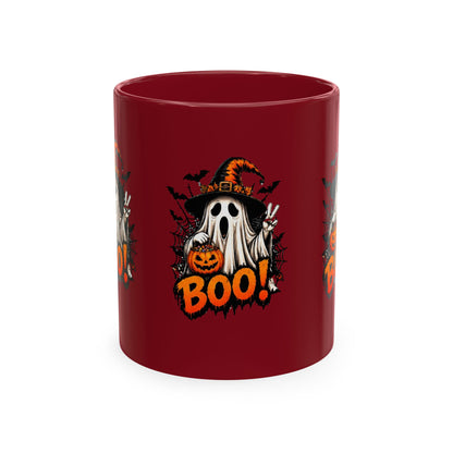 BOO Ghost Ceramic Mug — 11 oz Halloween Coffee Cup