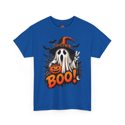 Retro Ghost & Jack-O'-Lantern T-Shirt — Halloween Graphic Tee