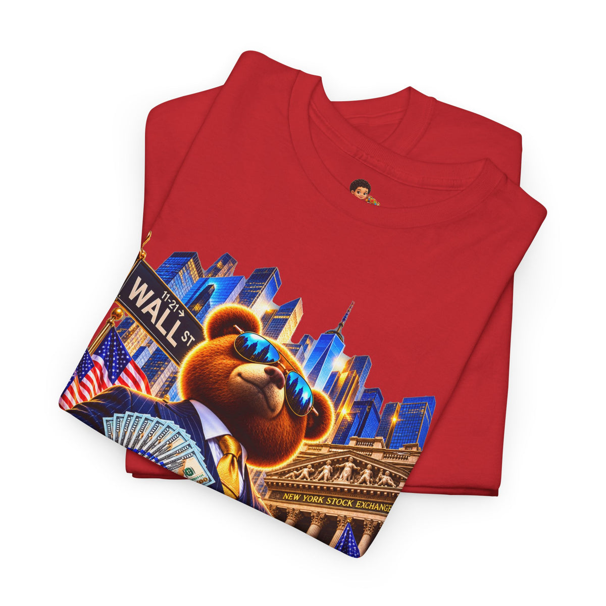 NikoBear Wall Street Hustle Graphic TeeUnisex Heavy Cotton Tee
