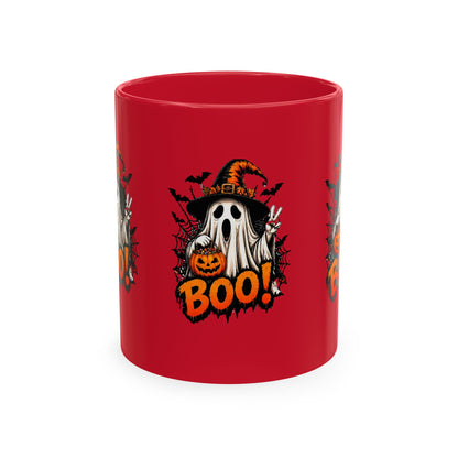 BOO Ghost Ceramic Mug — 11 oz Halloween Coffee Cup