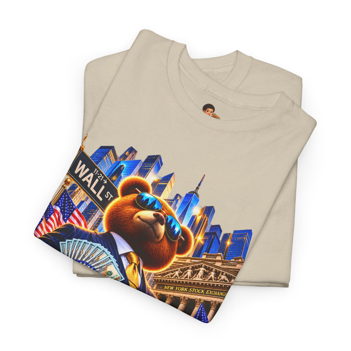 NikoBear Wall Street Hustle Graphic TeeUnisex Heavy Cotton Tee