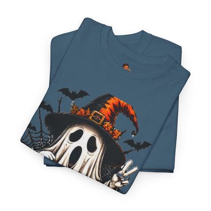 Retro Ghost & Jack-O'-Lantern T-Shirt — Halloween Graphic Tee